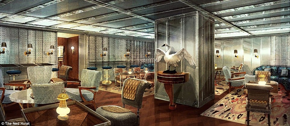 Rendering of the members club behind the Vault