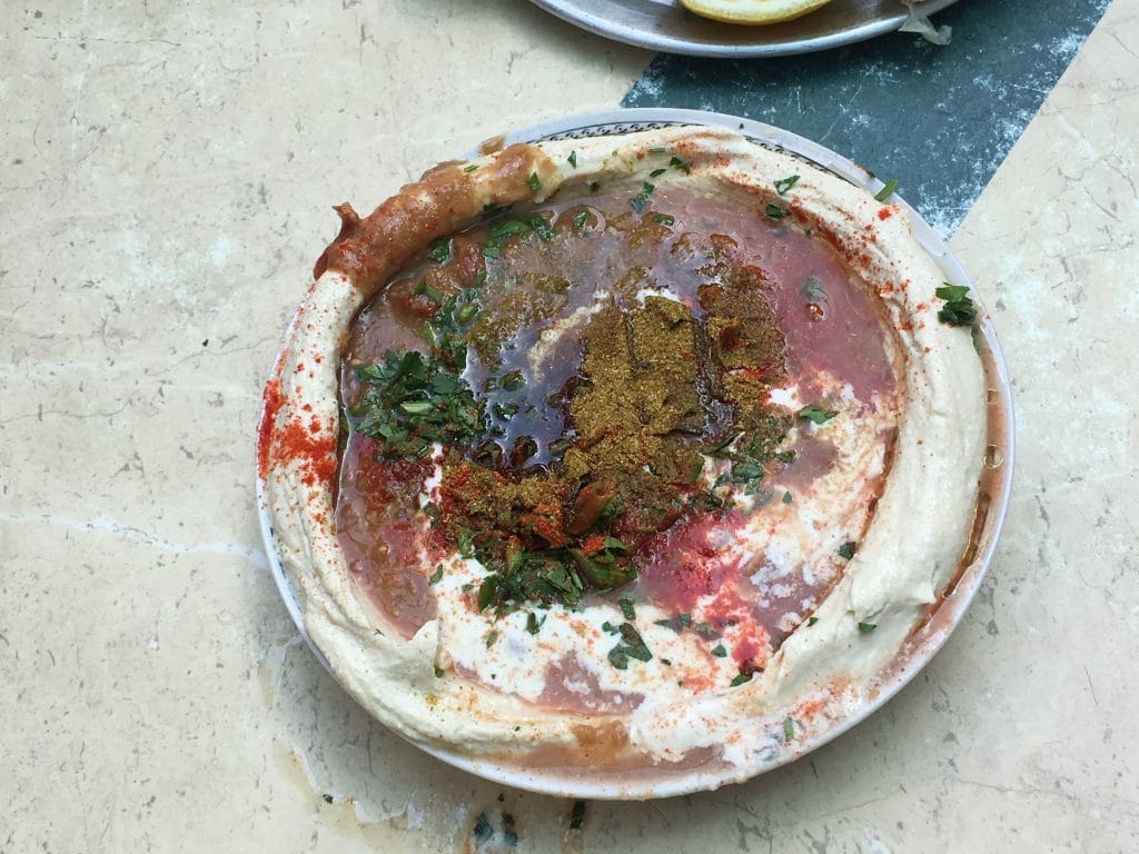 Hummus bowl at Shlomo & Doron, Carmel Market