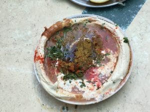Hummus bowl at Shlomo & Doron, Carmel Market